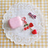 Cute Cherry Keychain with Heart Clasp, Lovely Heart Keyring Charm, Keychain Accessories for Women and Girls...
