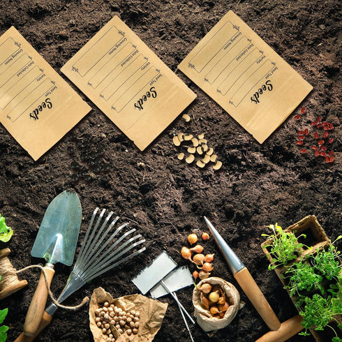 100pcs Seed envelopes resealable Seed saving envelopes with clear window Kraft paper seed packets for Garden Flower Vegetable Plants Seed Storage ...
