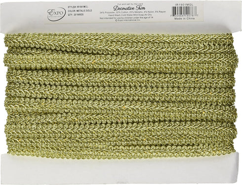 Alice Classic Woven Braid Trim, 1/2-Inch Versatile Trim for Sewing, Washable Decorative Trim for Costumes, Home Decor, Upholstery, 20-Yard Cut, Me...