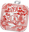 3dRose Pot Holder Willow Pattern Detail in Red and White, 8 by 8"...