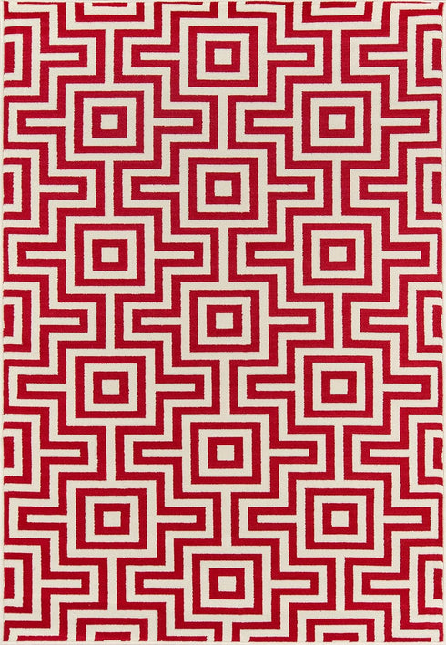 Momeni Rugs Baja Collection Contemporary Indoor & Outdoor Area Rug, Easy to Clean, UV protected & Fade Resistant, 1'8" x 3'7", Red...