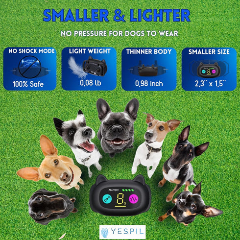 Dog Bark Collar, Smart Bark Collar for Small Medium Dogs, Automatic No Shock Anti Barking Training Collar, Rechargeable No Bark Collar. Stop Barki...