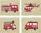 Artdash® exclusive Boy's Bedroom Art Prints: FIRE TRUCKS & Burlap (DR071) (8"×10")...