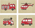 Artdash® exclusive Boy's Bedroom Art Prints: FIRE TRUCKS & Burlap (DR071) (8"×10")...