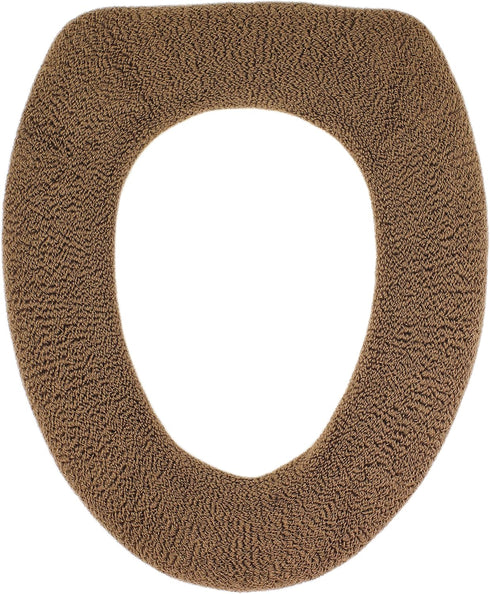 Soft Toilet Seat Cover - Plush & Thick Fabric Toilet Seat Warmer for Round & Elongated 14x18" Toilet Seats - Reusable, Machine-Washable, Easy-Inst...