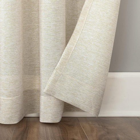 Clean Window Color Block Accent Anti-Dust Allergy/Pet Friendly Anti-Dust Sheer Curtain Panel, 50" x 84", Linen...