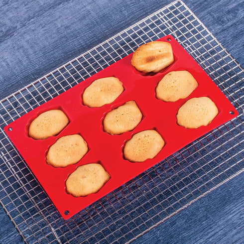 Mrs. Anderson's Baking Silicone 9-Cup Madeleine Cookie Pan, Non-Stick European-Grade Silicone...