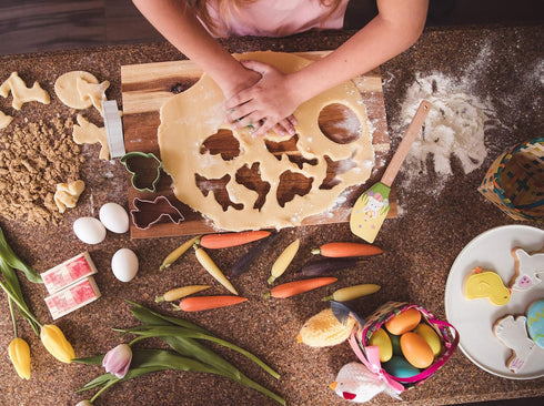 Handstand Kitchen Spring Fling 5-piece 3" Easter Cookie Cutter and Spatula Set...
