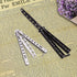 Moon Boat 2PCS Butterfly Knife Trainning Practice Comb Unsharpened Blade Black Silver...