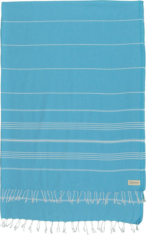 Bersuse Towels Anatolia XL Beach Blanket Throw Blanket Turkish Towel 100% Cotton Extra-Large Quick-Dry Lightweight Premium Peshtemal Towel - 61x82...