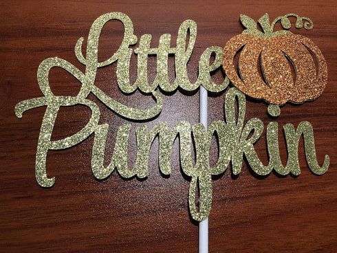 Gold Little Pumpkin Cake Topper Little Pumpkin Baby Shower Cake Topper Pumpkin Cake Topper Baby Shower for Fall Little Pumpkin Baby Shower Party C...