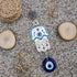 Turkish Blue Hamsa Hand of Mother Fatima Evil Eye Wall Hanging Ornament - Turkish Nazar Bead Amulet – Good Luck Charm Gift -Metal Home Protection ...