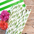 Cactus Themed Paper Straws - Green White Succulents - 50 Pack...