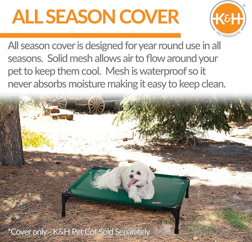 K&H Pet Products Original Pet Cot All Season Replacement Cover (Cot Sold Separately) Green Medium 25 X 32 Inches...