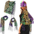 QLINLEAF Mardi Gras Shawl Scarf Sequin Mardi Gras Outfit for Women with Headband and Earrings Canival Party Favor...