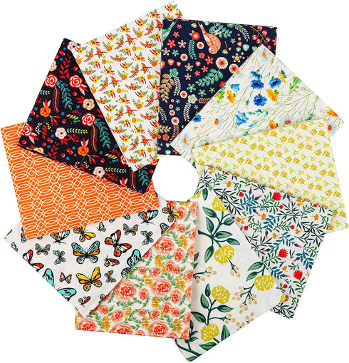-25 Options- 100% Cotton Quilting Fabric Bundles 10pcs Fat Quarters 18”x21”-Medium Weight 5.2 oz- for Quilting, Sewing Project, Patchwork, DIY Cra...