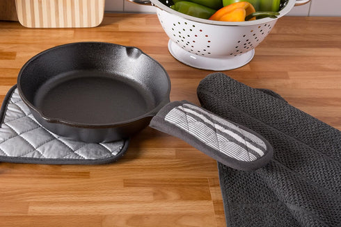 DII Double Strip Chef Kitchen Cooking & Baking Collection, Pan Handle Set, 6x3, Mineral Gray, 3 Piece...