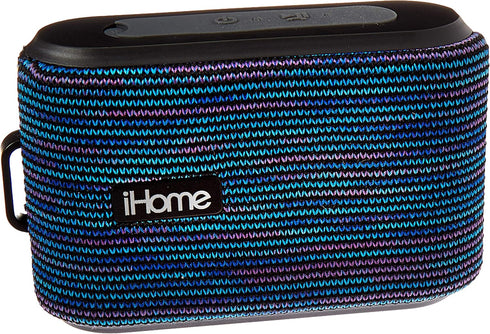 iHome Slip and Water Resistant Fabric Rechargeable Bluetooth Speaker with Speakerphone (Purple/White), iBT370UW...