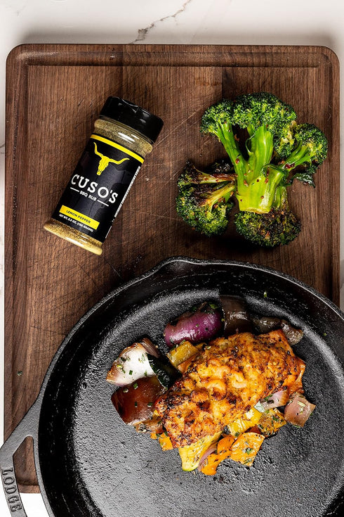 Cuso Cuts Great Tasting Lemon Pepper BBQ Seasoning Rub - Contains All Natural Ingredients - Spices & Rubs for Grill, BBQ & Marinade - Best BBQ Rub...