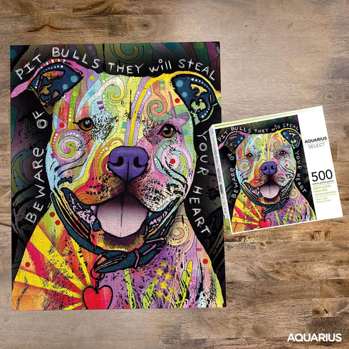 AQUARIUS - Dean Russo Beware Pit Bull AS 500 Piece Jigsaw Puzzle...