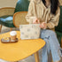 Makeup Bag For Women - Corduroy Cosmetic Bags Aesthetic Design Ladies Tote Bag,Women's Pencil Case,Cute Smiley Face Makeup Organizer with Zipper (...