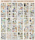 411 Vintage Washi Stickers & 20 Scrapbook Papers - FAYWARE Ephemera for Junk Journals & Scrapbooking...