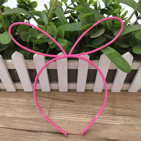 XIMA 12pcs Plastic Girls Headbands with Bunny Ears, Bows, and Party Hair Accessory (SP-Rabbit Ear)...
