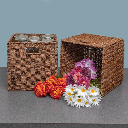 Trademark Innovations Foldable Storage Basket with Iron Wire Frame (Set of 2)...