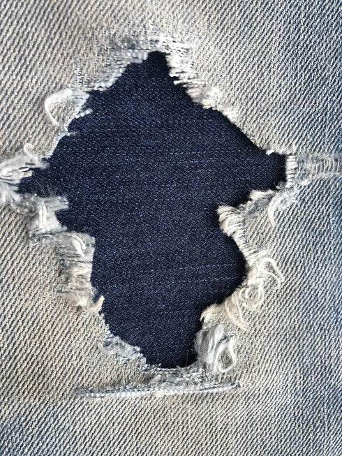 Dark Blue Denim Stretch Jean Patches Super Strong Iron On- by Holey Patches (Assorted Sizes) (2-5" x 5")...