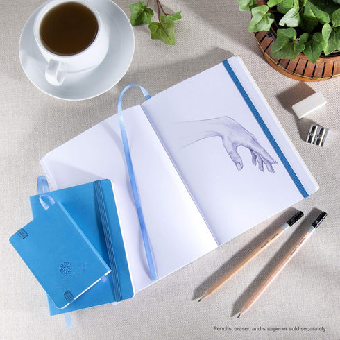 Pentalic 4" x 6" Pocket Sketchbook Traveler Journal, 160 Pages, Bright Blue...
