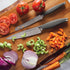 Rachael Ray Cutlery Japanese Stainless Steel Knives Set with Sheaths, 6-Inch Utility Knife and 5-Inch Serrated Utility Knife, Gray...