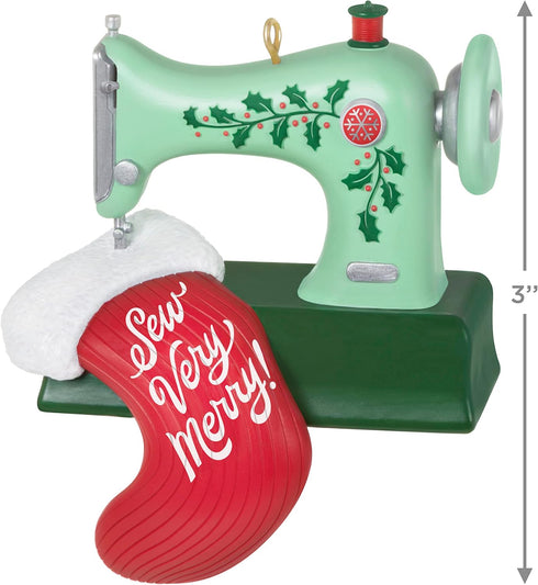 Hallmark Keepsake Sewing Machine Christmas Ornament 2023, "Sew Very Merry!" Gift for Quilters, Crafters, Grandma, Mom...