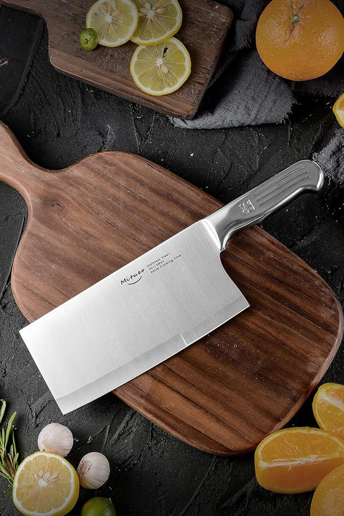 Meat Cleaver 7 inch Butcher Knife - Stainless Steel Chinese Chef Knife - Cleaver Knife for Restaurants and Home...