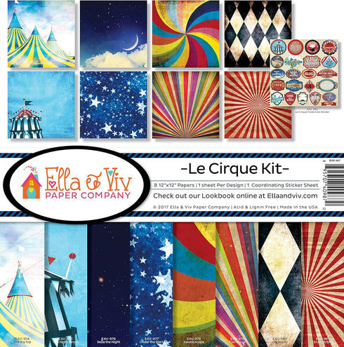 Ella & Viv by Reminisce EAV-987 Le Cirque Scrapbook Collection Kit, 12x12 inches...
