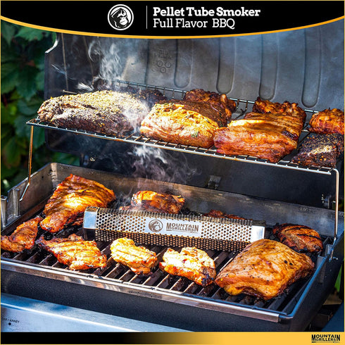 Mountain Grillers Pellet Smoker Tube 5-Hour Smoke Tube Generator for Hot & Cold Smoking Grill - BBQ Grill Stick Made From Heavy-Duty Rustproof Sta...