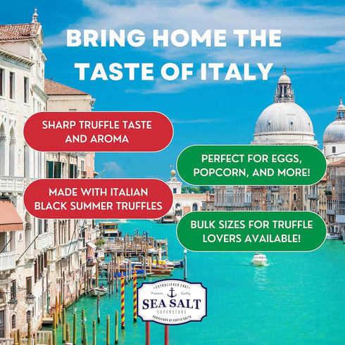 Truffle Salt, Finishing Sea Salt Infused with Black Truffle, Italian Black Truffle Seasoning, 14 oz Bag - Sea Salt Superstore...