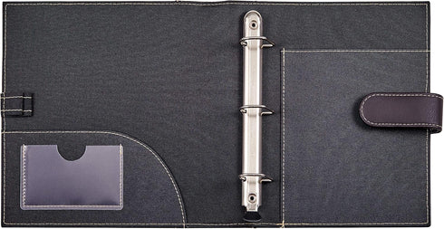It's Academic Mini Executive Leather Portfolio Folder, 1" Ring Binder and 250-Sheet Capacity, Note Pads, and 5.5" x 8.5" Documents, 2 Pen Loops, D...