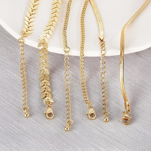 MIDEEO Gold Layered Ankle Bracelets for Women Layering Anklets Set Bracelet 18k Gold Plated CZ Rhinestone Chain Anklet Bracelets Dainty Women Beac...