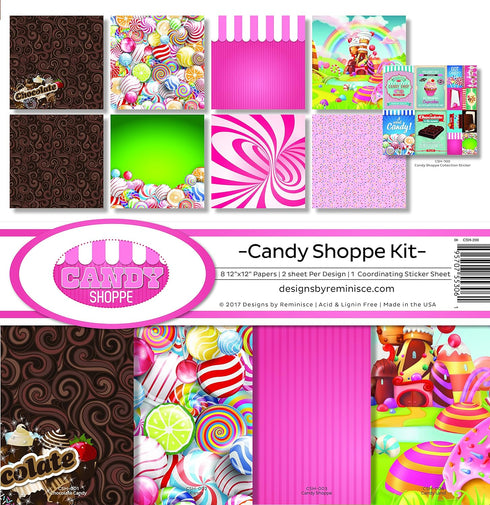 Reminisce CSH-200 Candy Shoppe Scrapbook Collection Kit, Pink...
