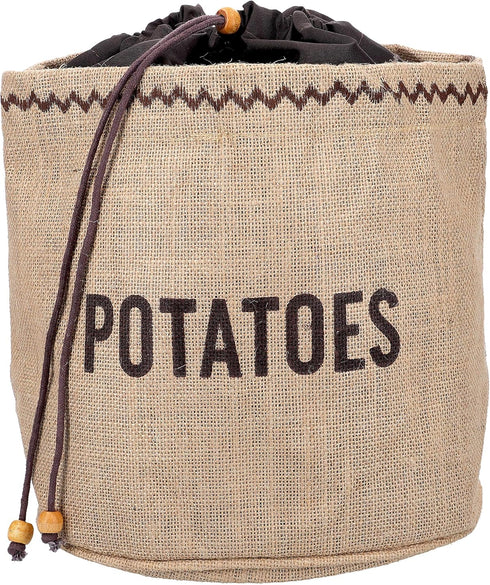 Natural Elements Potato Bag with Blackout Lining, Potato Storage Bag, Hessian, 24 x 24 cm, Brown...