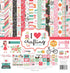Echo Park Paper Company I Heart Crafting Collection Kit paper, teal, pink, coral, brown, woodgrain, green, yellow, 12-x-12-Inch...