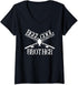 Womens Funny Cool Fishing Brother Matching Camping Gear V-Neck T-Shirt...