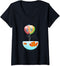 Womens Cute Goldfish Bowl And Balloons Pet Goldfish V-Neck T-Shirt...