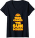Womens Here Comes The Sun Screen - Funny Summer Skin Care Health V-Neck T-Shirt...
