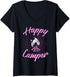 Womens Happy Camper Camping Gear Camping Clothes V-Neck T-Shirt...