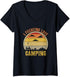 Womens Retro RV Camping Gear Funny Camping Gifts I Love Camping T V-Neck T-Shirt...