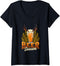 Womens Beer Season Deer Antlers Hunting Fishing Camping Gear V-Neck T-Shirt...
