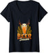 Womens Beer Season Deer Antlers Hunting Fishing Camping Gear V-Neck T-Shirt...