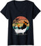 Womens Funny Black Cat In The Bathtub Vintage Cute Cat Lovers V-Neck T-Shirt...