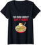Womens Funny Animal Kawaii Cat Pet Japanese Noodles Bowl Of Ramen V-Neck T-Shirt...